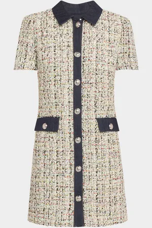 Cinq A Sept Anya Short-Sleeve Boucle Mini Dress