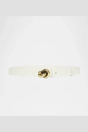 Bottega Veneta Brass Knot Skinny Leather Belt