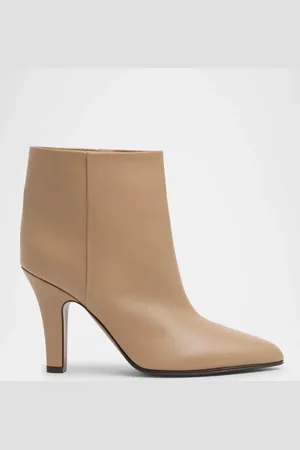 The Row Prudens Leather Stiletto Ankle Booties