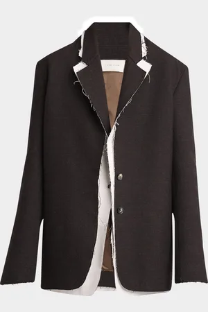 The Row Lysandre Layered Frayed-Trim Jacket
