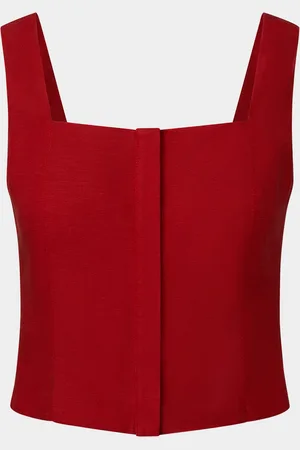 ONIA Air Linen Square-Neck Top