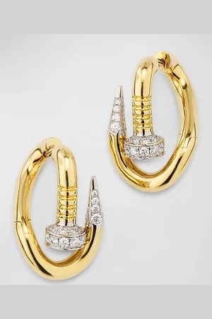David Webb Diamond Tip Bent Nail Earrings