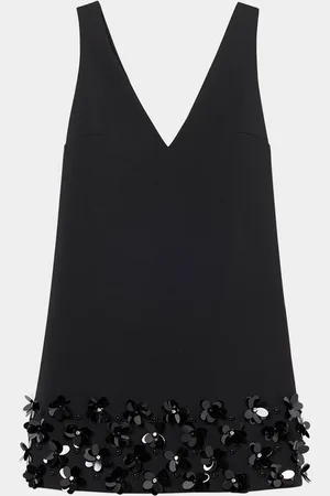 Self-Portrait Crepe 3D Sequined Mini Dress