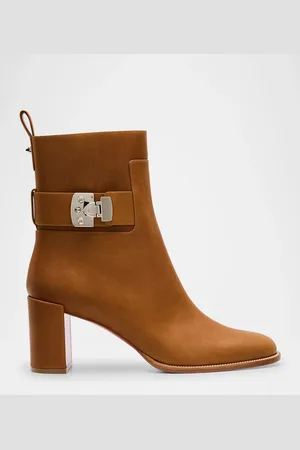 Christian Louboutin Booty Lock Waxed Leather Ankle Boots