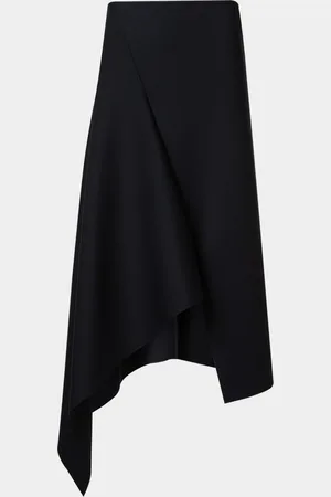 AKRIS Asymmetric Techno Neoprene Midi Skirt