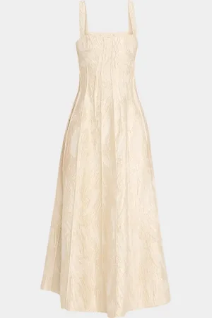 Simkhai Maya Pintuck Jacquard Midi Dress