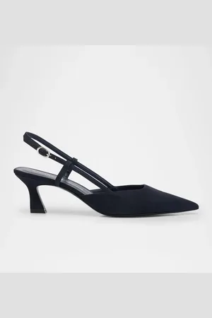 Stuart Weitzman Vinnie Suede Kitten Slingback Pumps