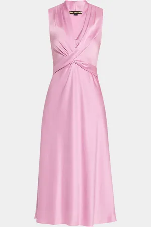 Kobi Halperin Jane Sleeveless Crossover Sateen Midi Dress