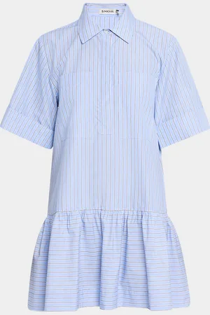 Simkhai Cris Short-Sleeve Pinstripe Shirtdress