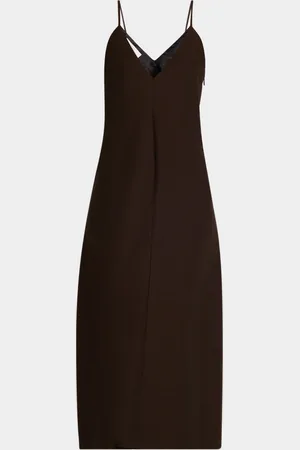 CO Plunging Sleeveless Midi Slip Dress