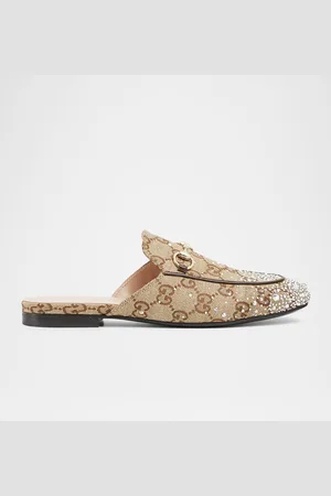 Gucci Princetown Crystal GG Canvas Mules