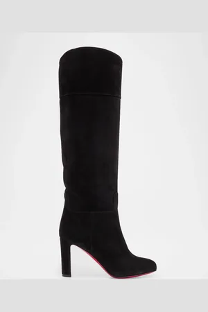 Christian Louboutin Loo Suede Red Sole Knee Boots