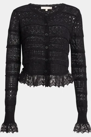 LOVESHACKFANCY Norden Alpaca-Blend Lace-Trimmed Cardigan