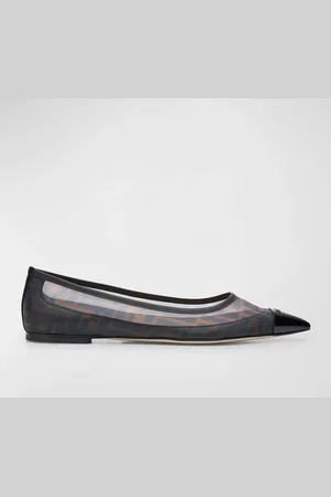 Fendi Colibri FF Mesh Pointed Ballerina Flats