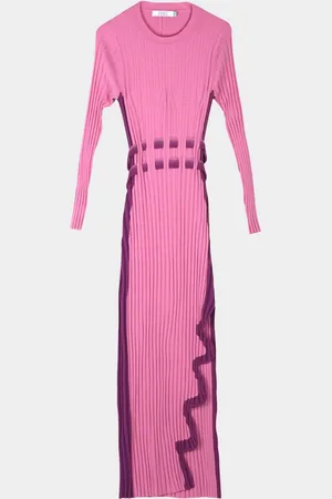 PH5 Aster Pleated Midi Dress with Wavy Slit