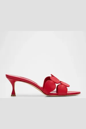 Manolo Blahnik Haribalmu Leather Slide Sandals