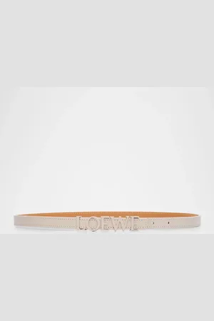 Loewe Logo Lettering Leather Skinny Belt