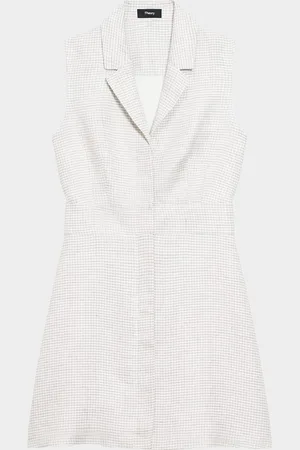 THEORY Houndstooth Front Zip Mini Dress