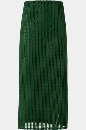 AKRIS Pencil Techno Stripe Embroidered Midi Skirt