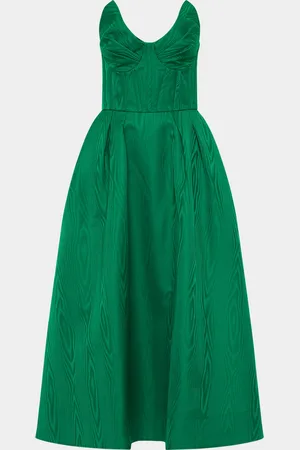 Rebecca Vallance Luiza Pleated Strapless Midi Dress