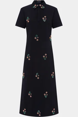 LEO LIN Nadine Wildflower Embellished Midi Shirtdress