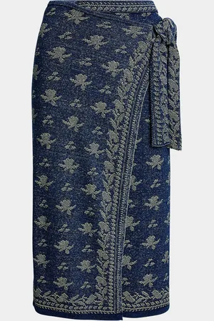 Ralph Lauren Floral Knit Cotton Wrap Skirt
