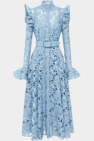 LEO LIN Aliyah Lace Butterfly-Sleeve Midi Dress