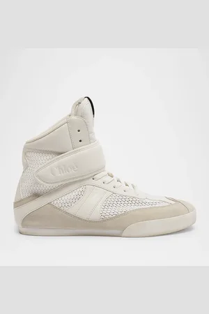 Chloé Kick High-Top Mesh Leather Sneakers