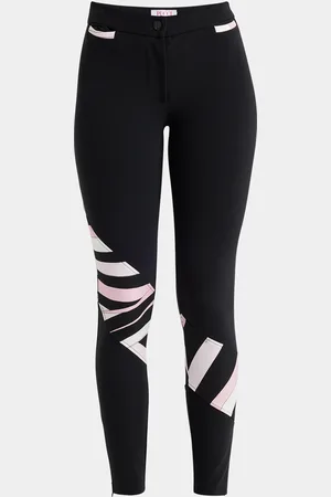 Emilio Pucci Marmo-Print Diagonal Paneled Skinny-Leg Trousers