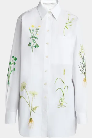 Stella McCartney Floral Embroidered Button Down Blouse