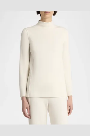 The Row Ipero Funnel-Neck Long-Sleeve Cashmere Top