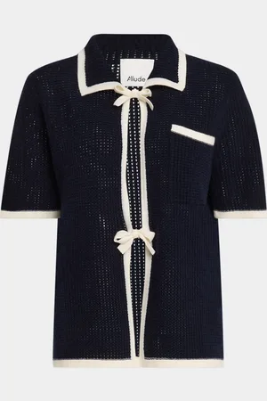 Allude Tie-Front Wool-Cashmere Cardigan