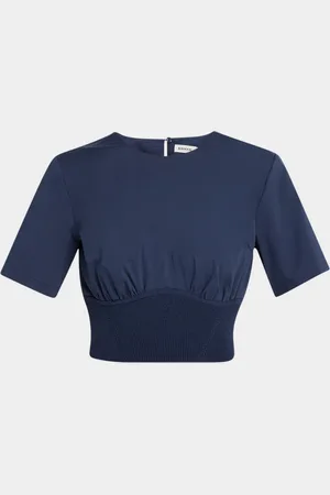 Simkhai Adair Short-Sleeve Crop Top