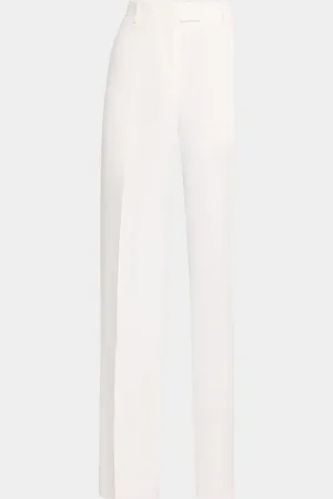 Salvatore Ferragamo Linen Toile Straight-Leg Pants