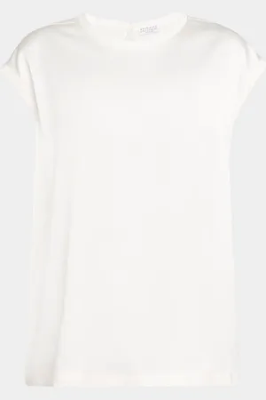 Brunello Cucinelli Cap Sleeve Satin Silk Top