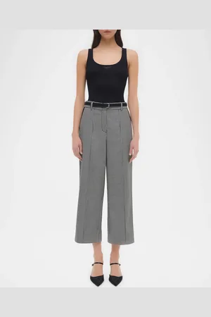 Simkhai Miki Cropped Micro-Check Pants