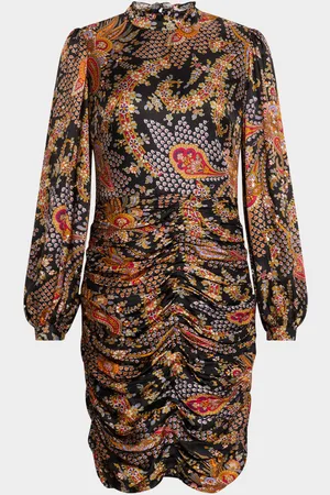 Kobi Halperin Elizabeth Ruched Floral-Print Mini Dress