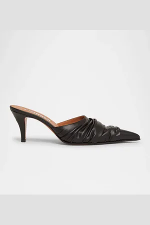 Alexander McQueen Ruched Leather Mule Pumps