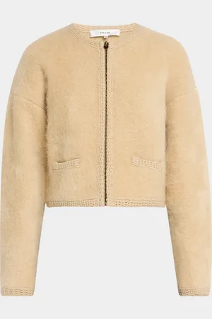 Frame Lofty Crochet Trim Cashmere Cardigan