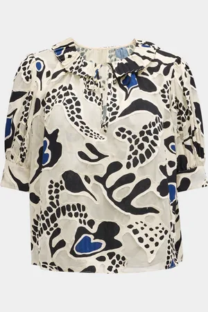 ULLA JOHNSON Marcella Printed Puff-Sleeve Top