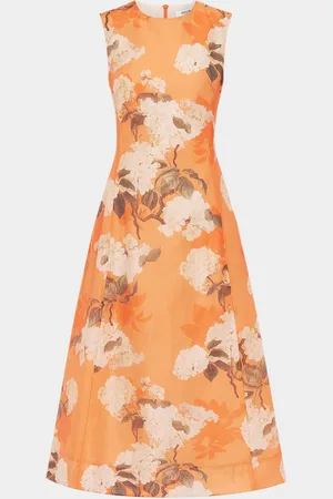 LEO LIN Cleo Hydrangea Sleeveless Midi Dress