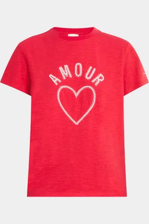 Cinq A Sept Pearl-Embellished Amour Crewneck Tee