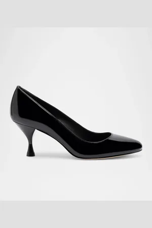 Larroude Michelle Leather Low-Heel Pumps