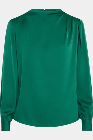 ELIE TAHARI The Tien Ruched Mock-Neck Blouse