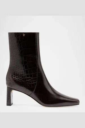 Larroude Alexis Croco Ankle Booties