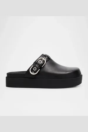 RAG&BONE Geo Leather Buckle Platform Mules