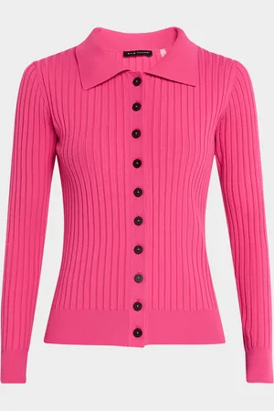 ELIE TAHARI The Mariella Ribbed Button-Down Sweater
