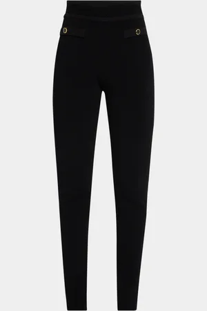 ST. JOHN Textured Stretch Knit Skinny-Leg Pants
