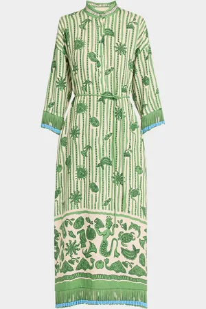 ALÉMAIS Lula Beaded Fringe-Trim Shirtdress
