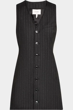 Frame Sleeveless Pinstripe Suiting Dress
